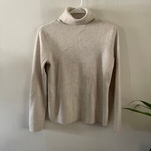 Old Navy Wool Blend Turtleneck Sweater Womens Large Beige Casual Capsule